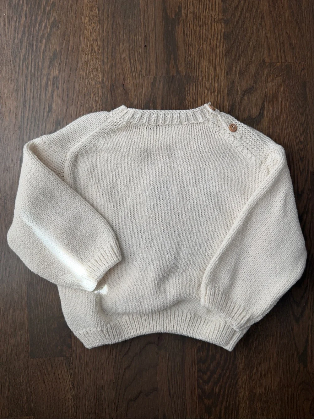 Zara Cream Knit Sweater with Blue Truck and Puppy Motif
